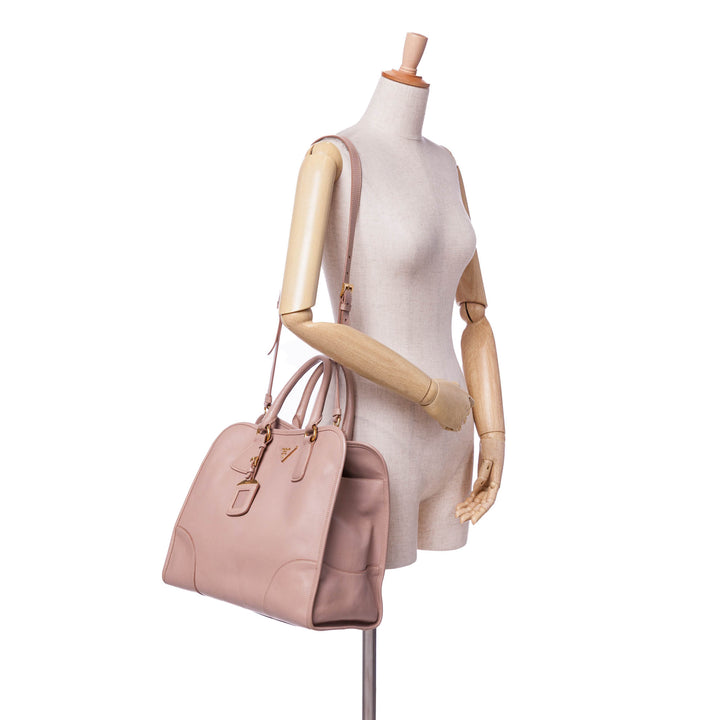 Saffiano Lux Shopping Tote Pink - Gaby Paris