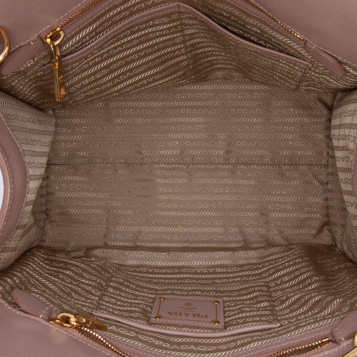 Saffiano Lux Shopping Tote Pink - Gaby Paris