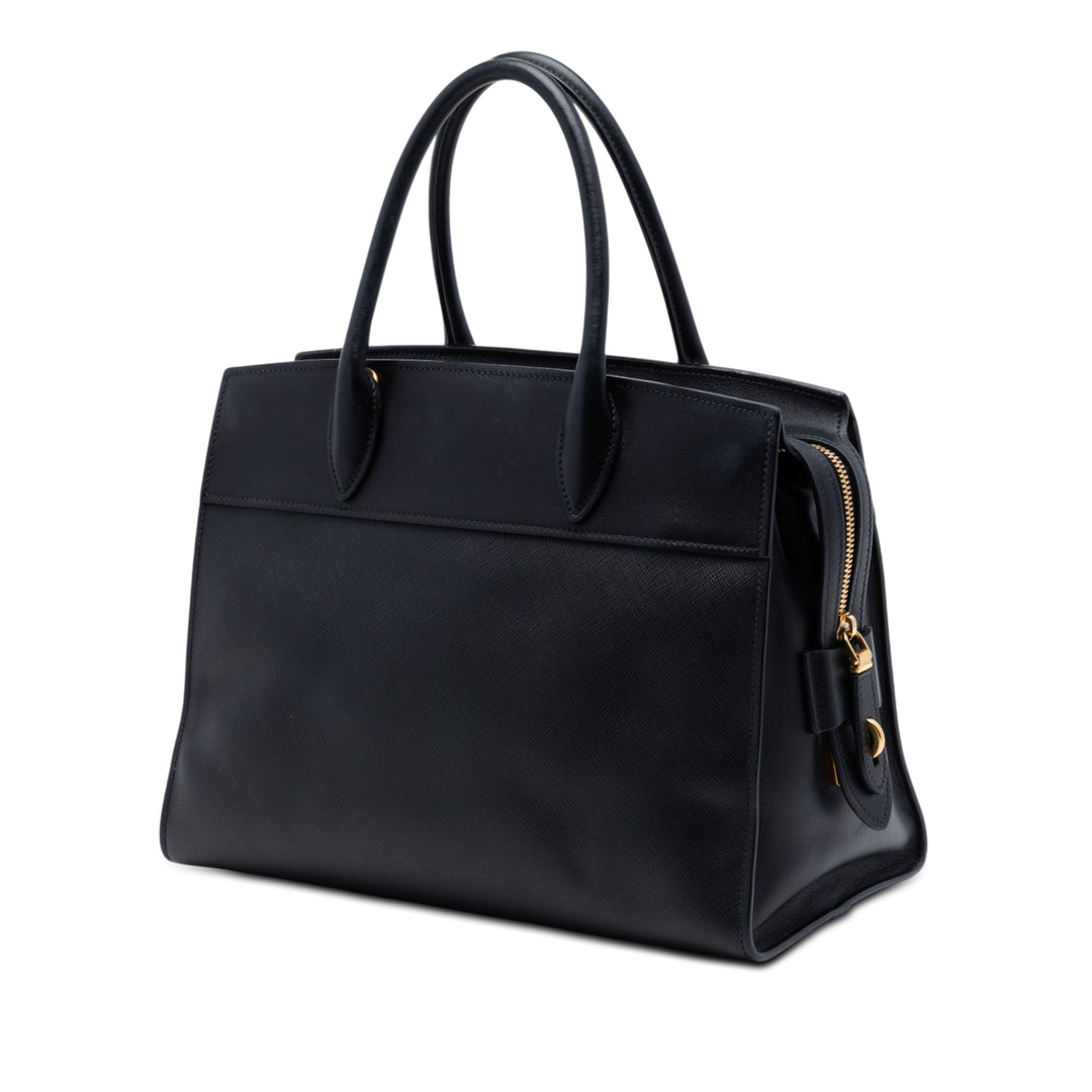 City Veau Esplanade Sac Saffiano Noir