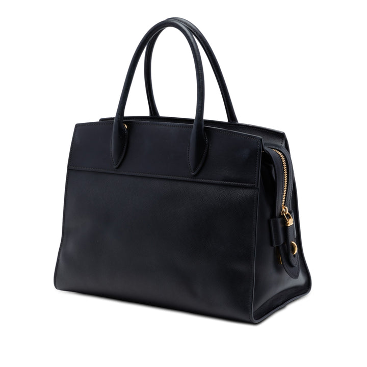 City Veau Esplanade Sac Saffiano Noir