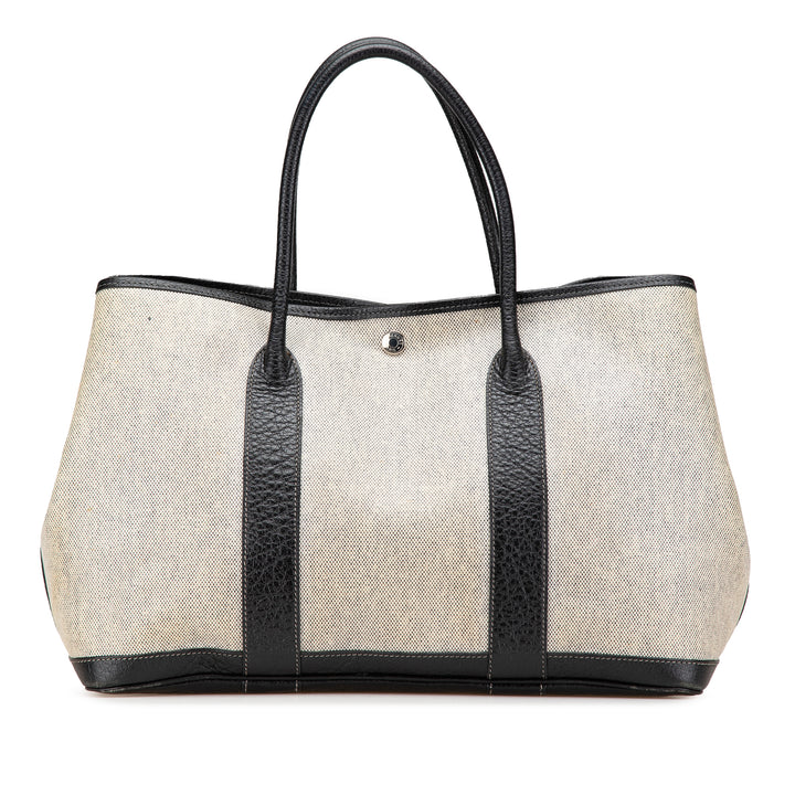 Toile and Buffalo Leather Garden Party 36 Brown - Gaby Paris