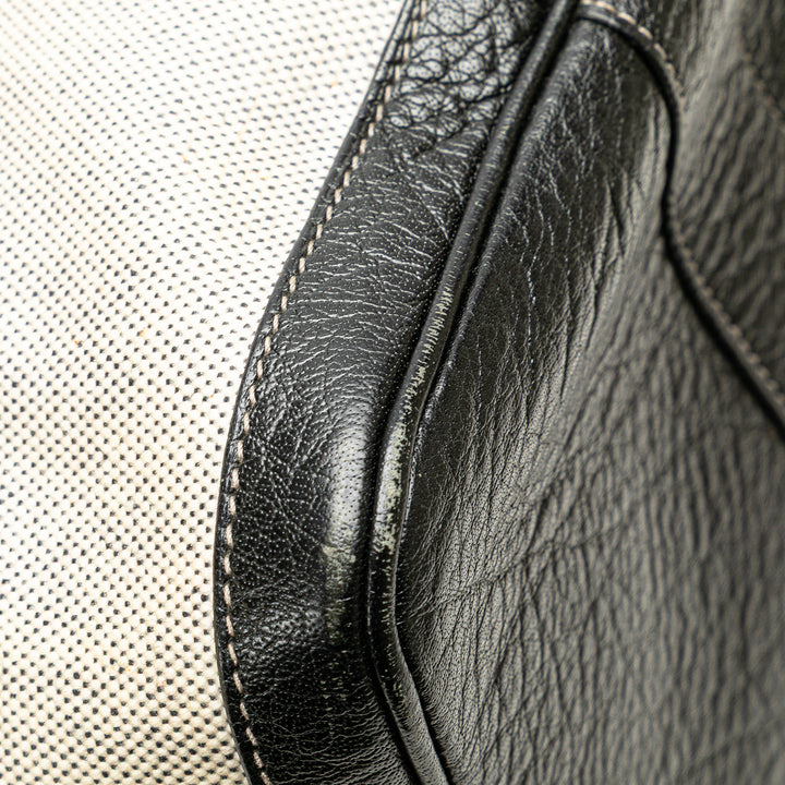 Toile and Buffalo Leather Garden Party 36 Brown - Gaby Paris