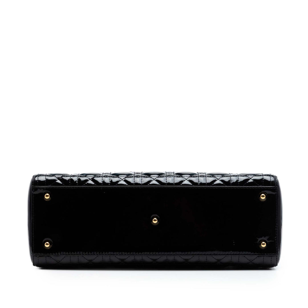 Dior Large Cuir verni Cannage Lady Dior