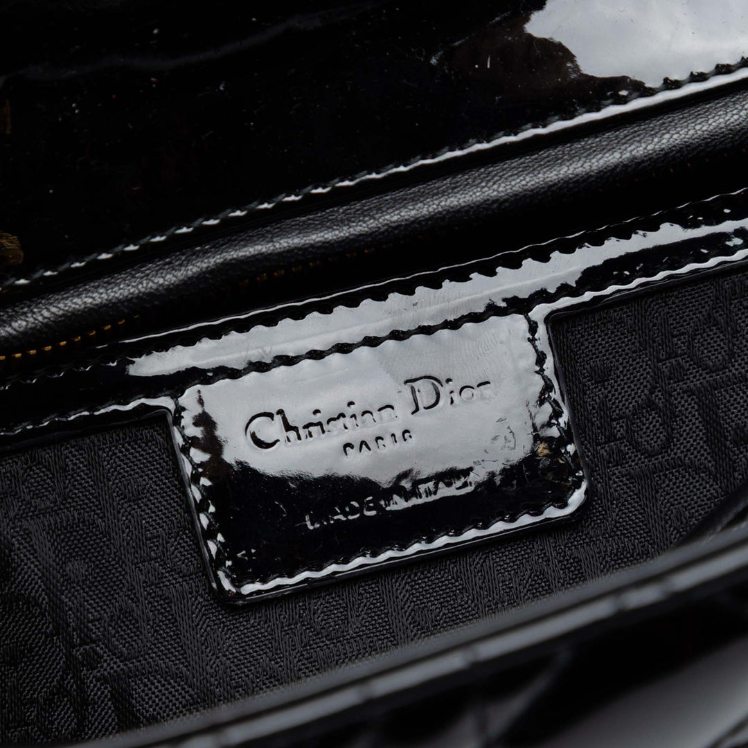 Dior Large Cuir verni Cannage Lady Dior