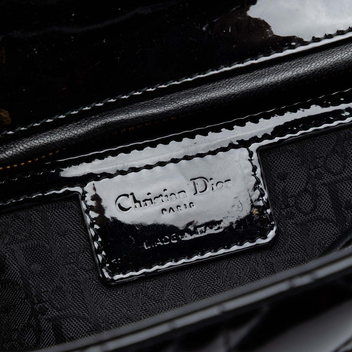 Dior Large Cuir verni Cannage Lady Dior