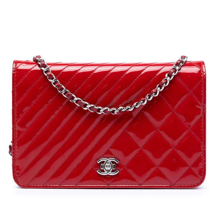 Chanel CC Matelassé Cuir verni Coco Boy Wallet on Chain