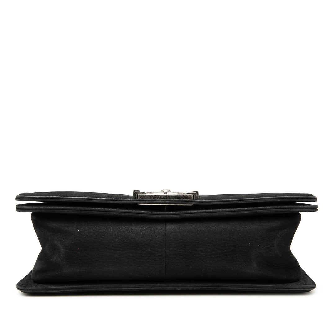 Chanel Old Medium Chevron Daim Boy à rabat