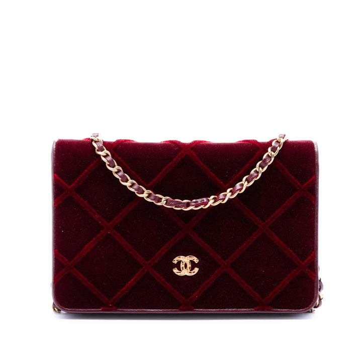 Chanel CC Matelassé Velours Wallet on Chain