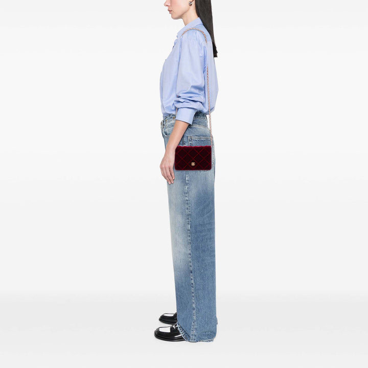 Chanel CC Matelassé Velours Wallet on Chain