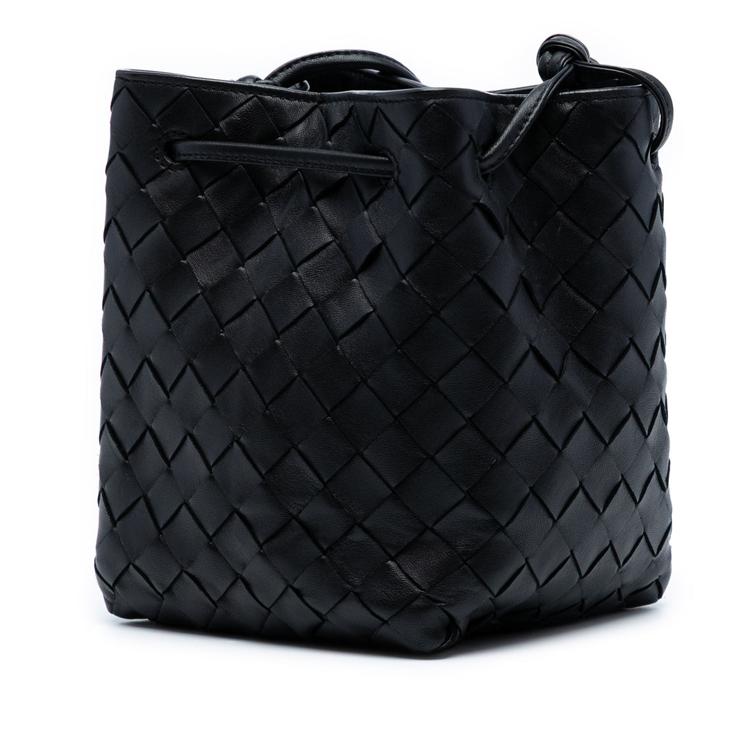 Bottega Veneta Small Nappa Intrecciato Bucket Bag Noir