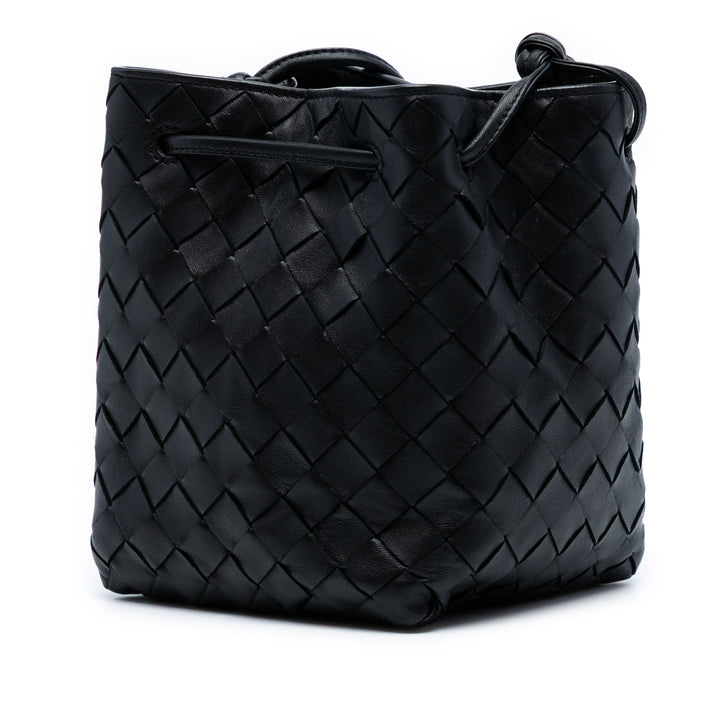 Bottega Veneta Small Nappa Intrecciato Bucket Bag Noir