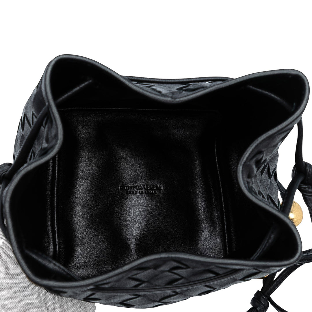 Bottega Veneta Small Nappa Intrecciato Bucket Bag Noir