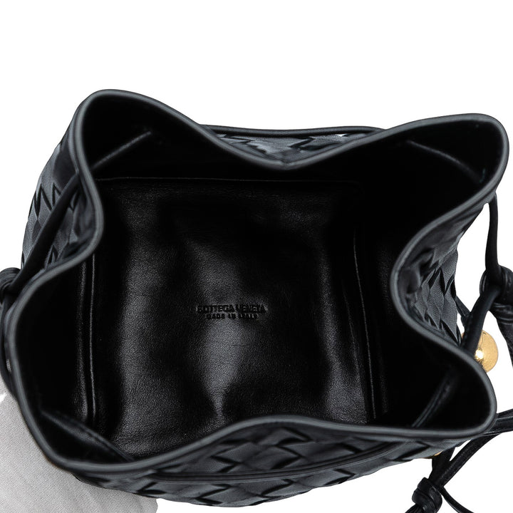 Bottega Veneta Small Nappa Intrecciato Bucket Bag Noir