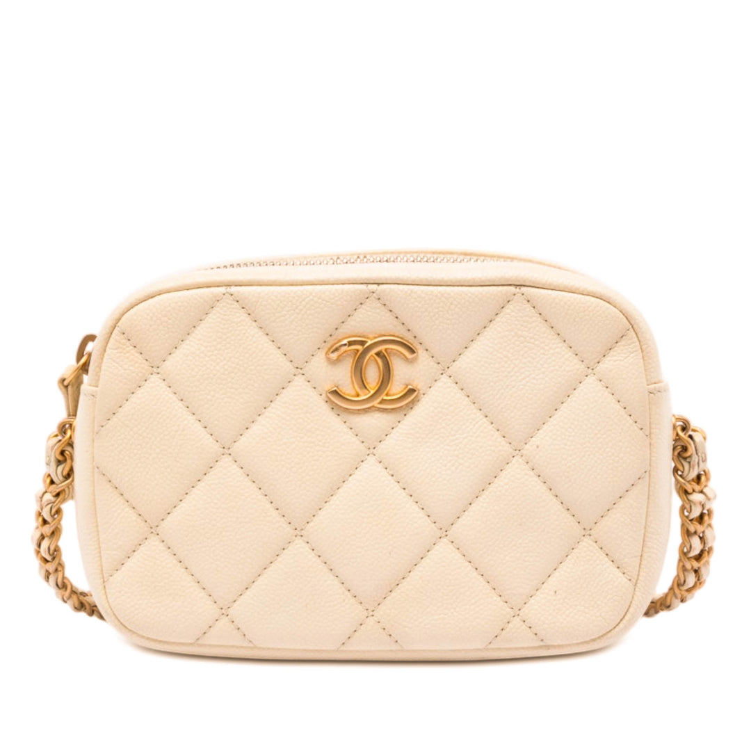 Chanel CC Matelassé Caviar Melody Chain Sac caméra