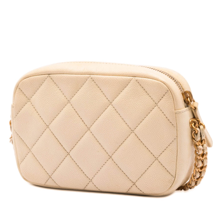 Chanel CC Matelassé Caviar Melody Chain Sac caméra
