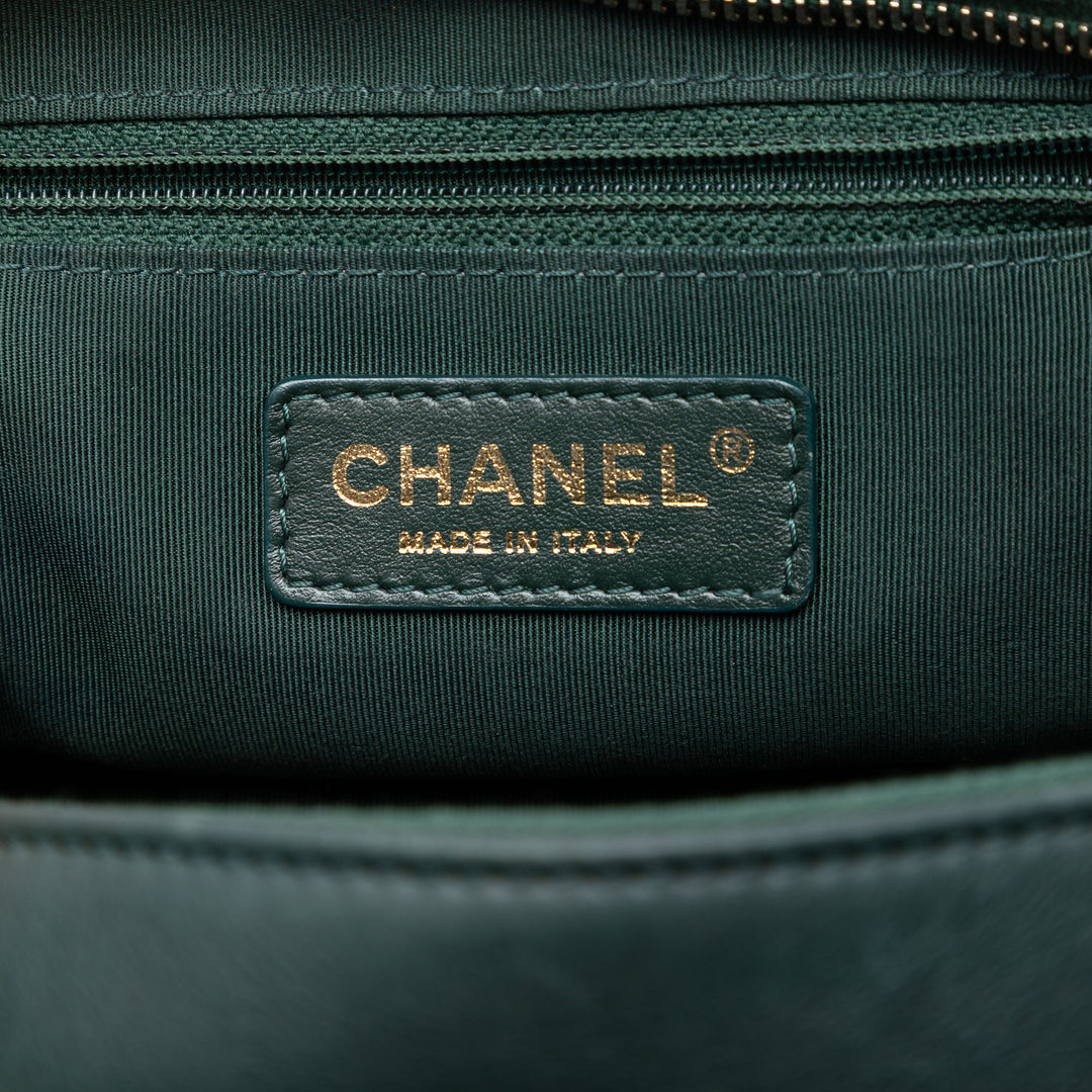 Chanel Small CC Matelassé Cuir de veau anse supérieure Vanity avec chaîne