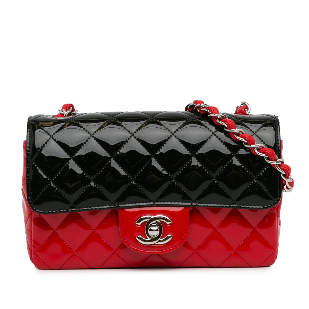 Mini Rectangular Bicolor Patent Flap Red - Gaby Paris