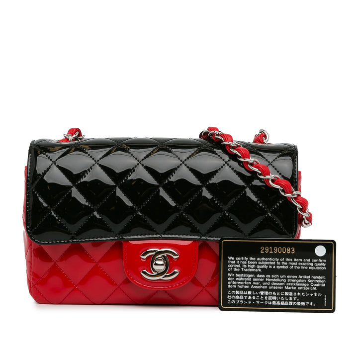 Mini Rectangular Bicolor Patent Flap Red - Gaby Paris