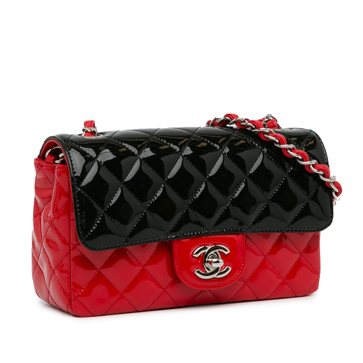 Mini Rectangular Bicolor Patent Flap Red - Gaby Paris