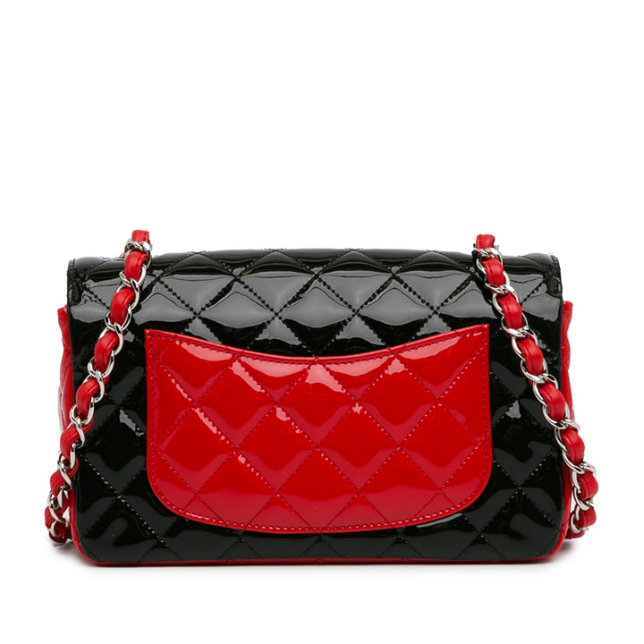 Mini Rectangular Bicolor Patent Flap Red - Gaby Paris