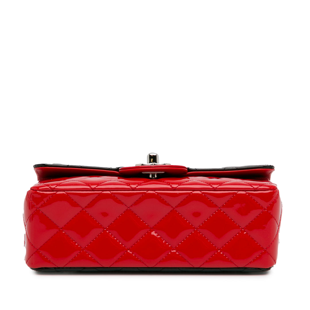 Mini Rectangular Bicolor Patent Flap Red - Gaby Paris