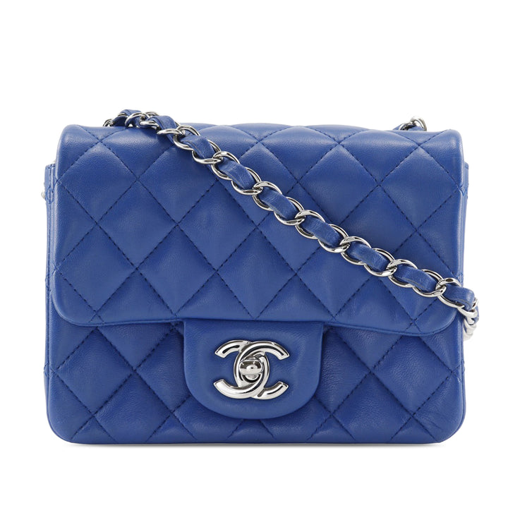 Chanel Classic Carré Rabat simple Mini Cuir d'agneau