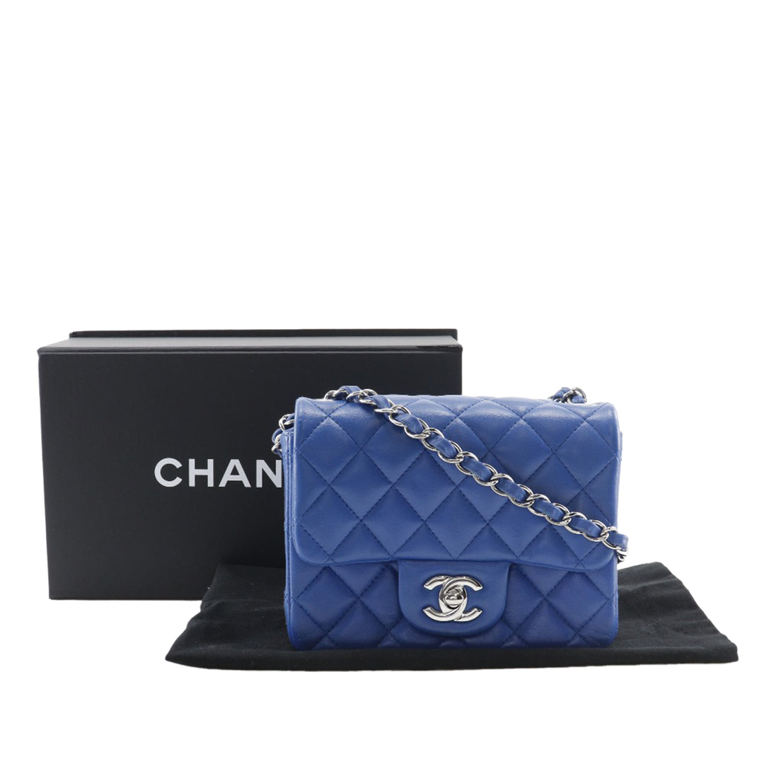 Chanel Classic Carré Rabat simple Mini Cuir d'agneau
