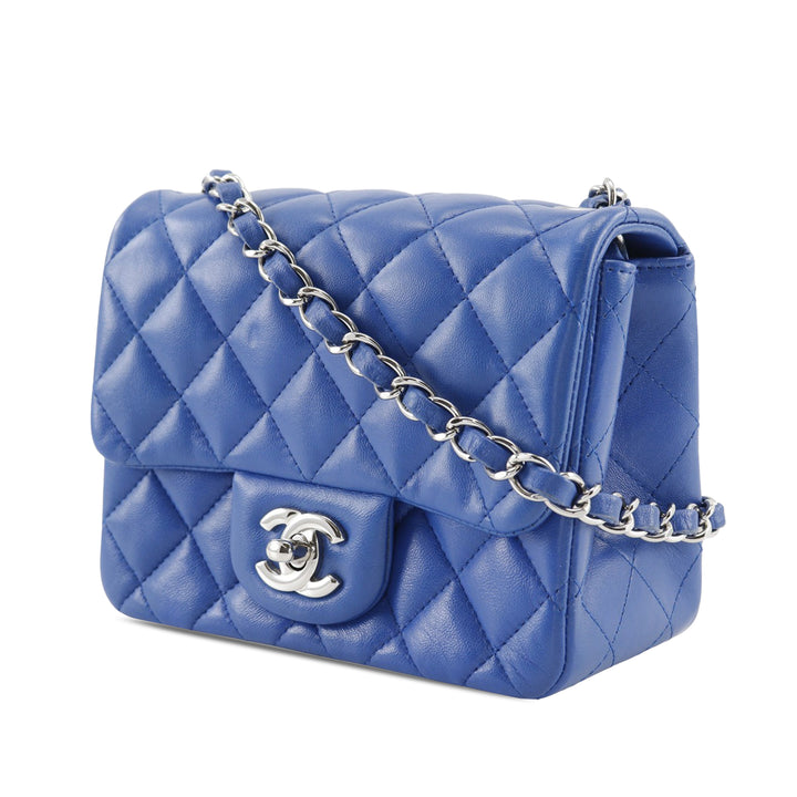 Chanel Classic Carré Rabat simple Mini Cuir d'agneau