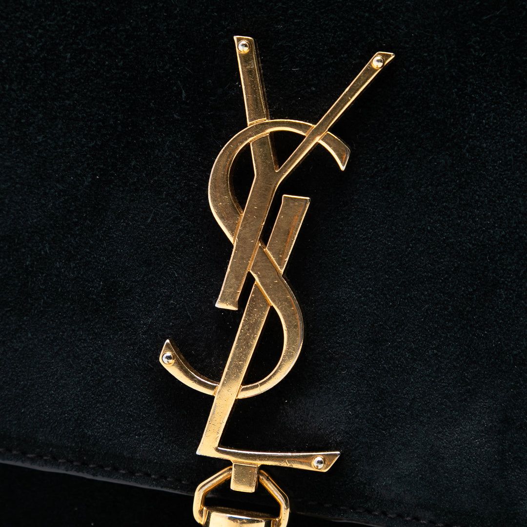 Saint Laurent Medium Daim Monogram Kate Pompon Sac porté croisé