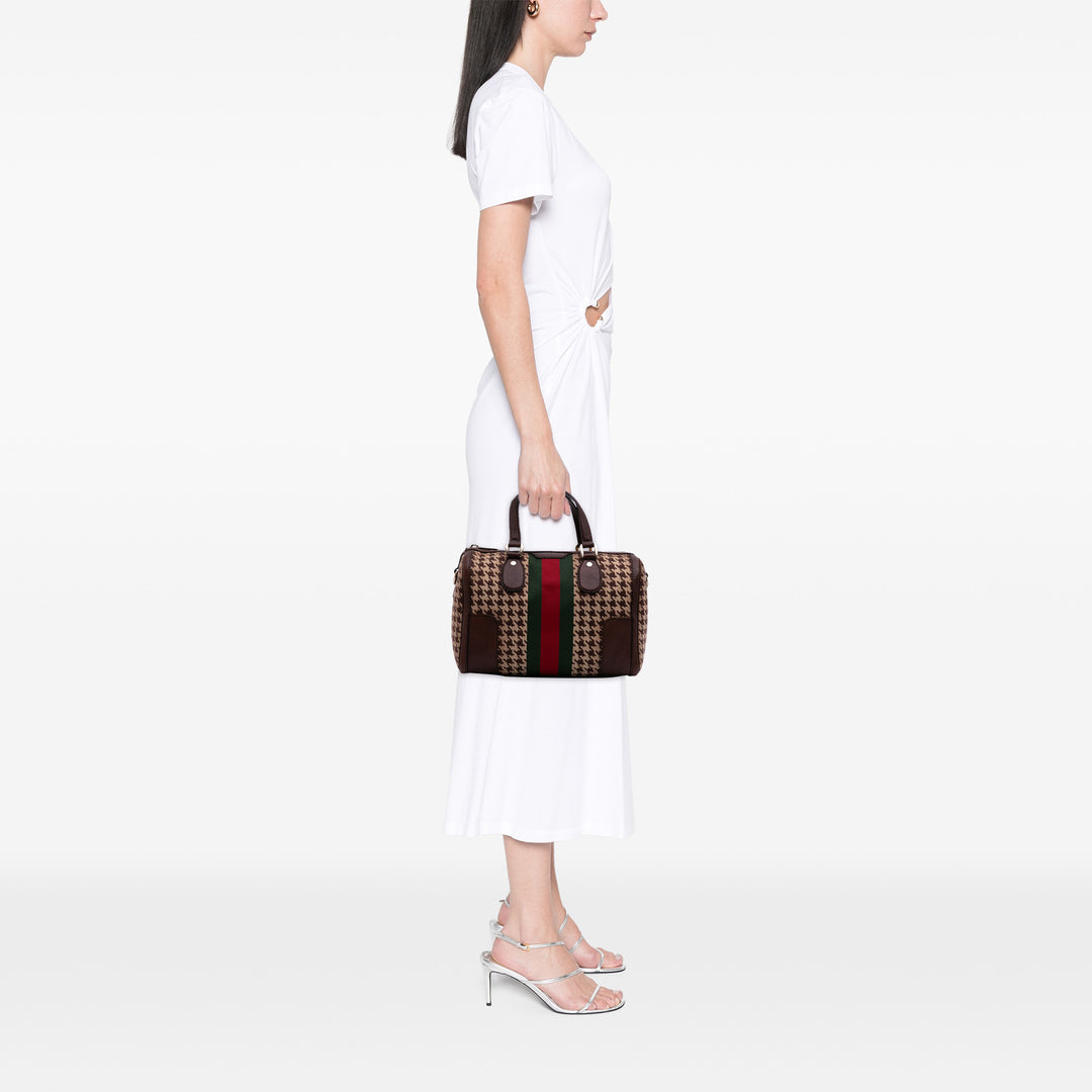 Gucci Cotton Seventies Web Boston Sac