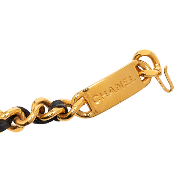 Chanel plaqué Cuir Woven Chain Medallion Belt