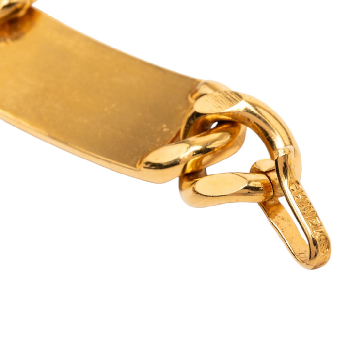 Chanel plaqué Cuir Woven Chain Medallion Belt