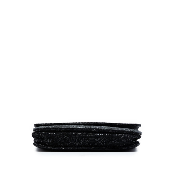 Chanel CC Lace Overlay Cuir de chèvre Wallet on Chain