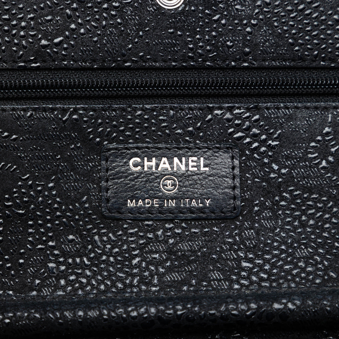 Chanel CC Lace Overlay Cuir de chèvre Wallet on Chain