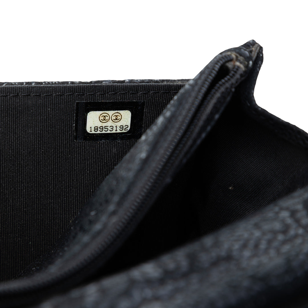 Chanel CC Lace Overlay Cuir de chèvre Wallet on Chain