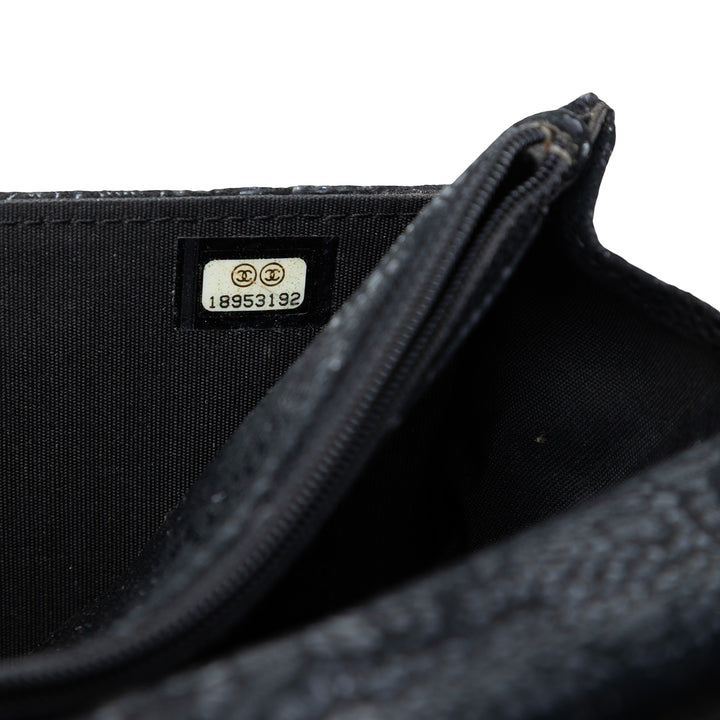 Chanel CC Lace Overlay Cuir de chèvre Wallet on Chain