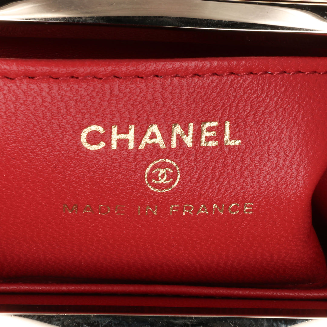 Small CC Lambskin Box Vanity with Chain Red - Gaby Paris