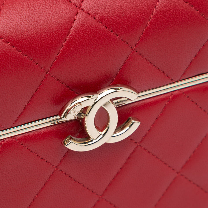 Small CC Lambskin Box Vanity with Chain Red - Gaby Paris