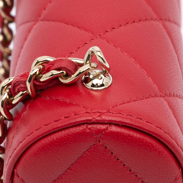 Small CC Lambskin Box Vanity with Chain Red - Gaby Paris