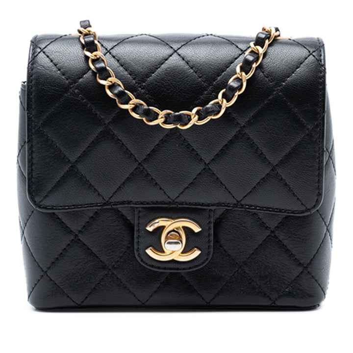 Chanel Mini Square Classic Goatskin Simple rabat