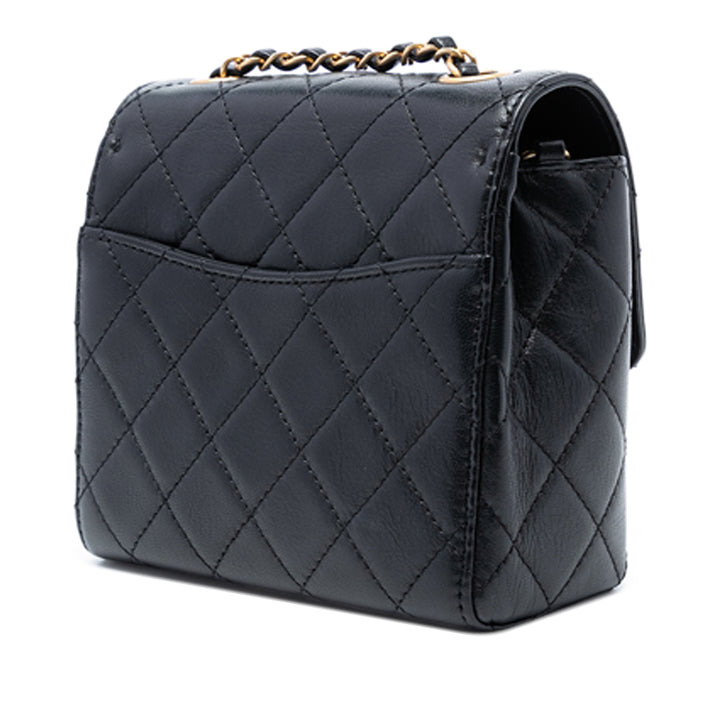 Chanel Mini Square Classic Goatskin Simple rabat