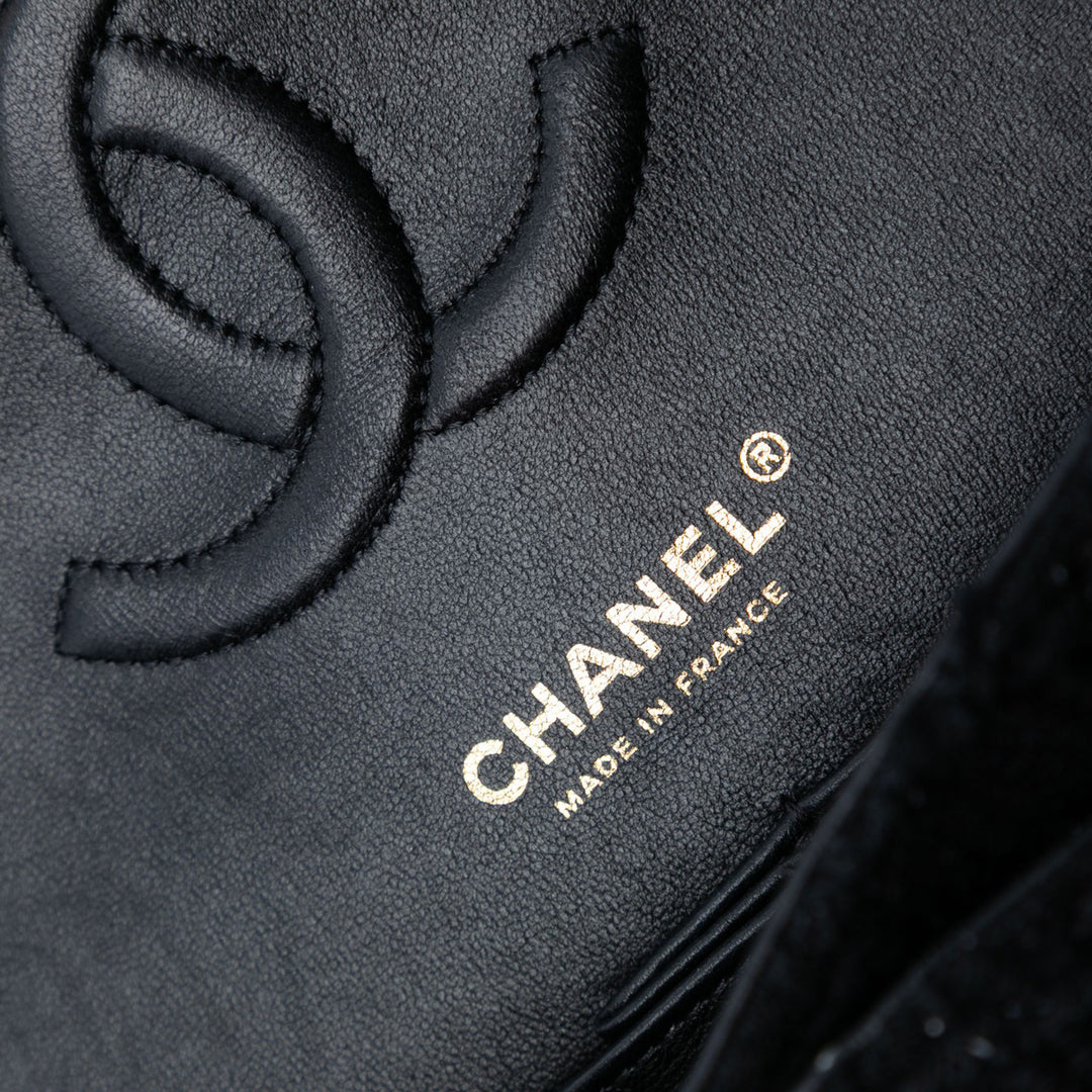 Chanel Medium Classic Tweed Simple rabat Noir
