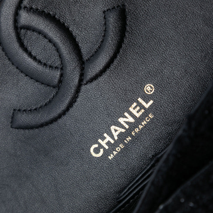 Chanel Medium Classic Tweed Simple rabat Noir