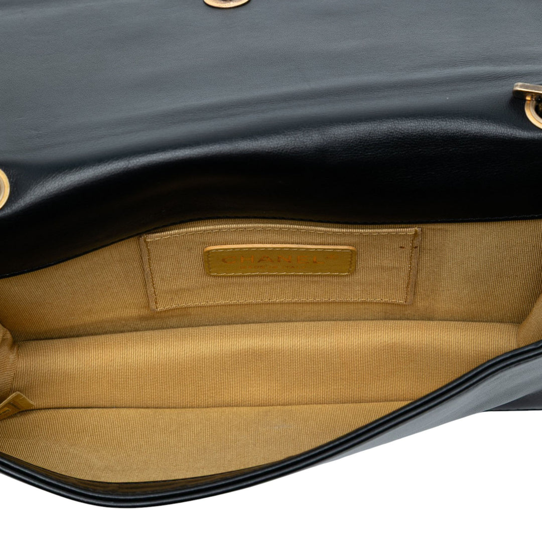 Chanel Paris Seoul Cuir d’agneau et Metallic Plate Lego Boy Brick à rabat