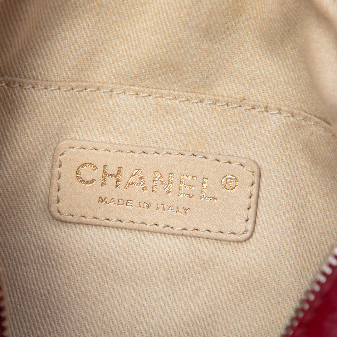 Chanel CC Jersey et Scale Sac caméra Cuir d'agneau Rouge – vue 5 – GABY PARIS