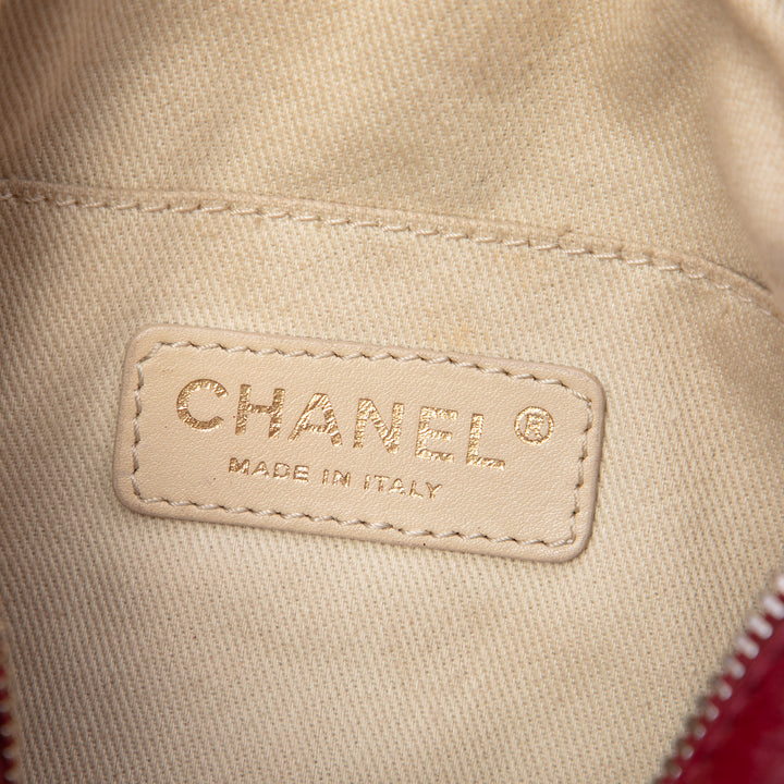 Chanel CC Jersey et Scale Sac caméra Cuir d'agneau Rouge – vue 5 – GABY PARIS