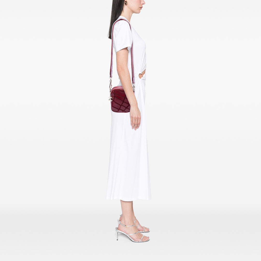 Chanel CC Jersey et Scale Sac caméra Cuir d'agneau Rouge – vue 6 – GABY PARIS