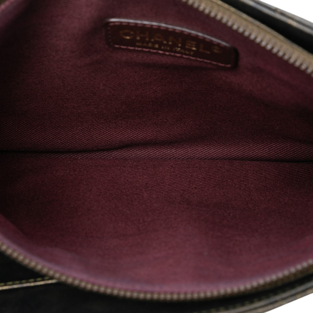Chanel Metallic Cuir d’agneau CC Chain Fringe Pochette