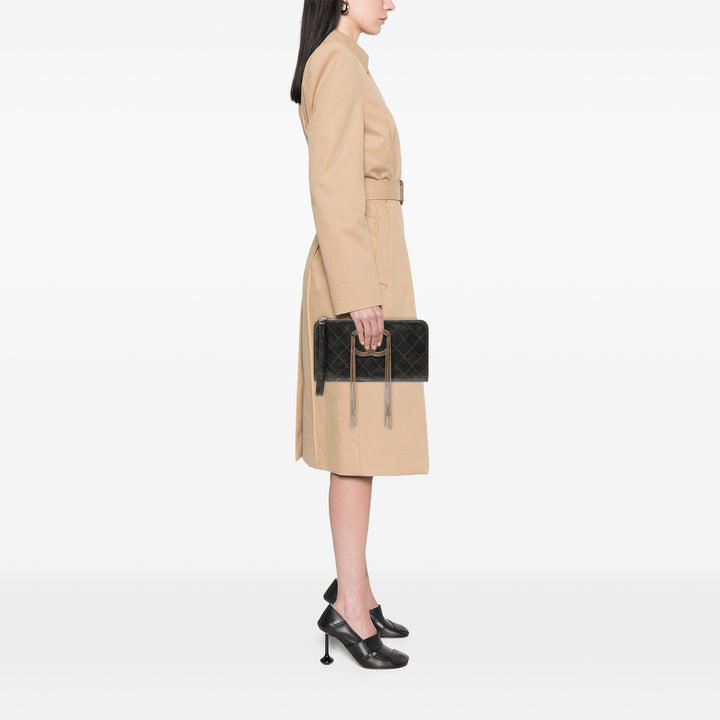 Chanel Metallic Cuir d’agneau CC Chain Fringe Pochette