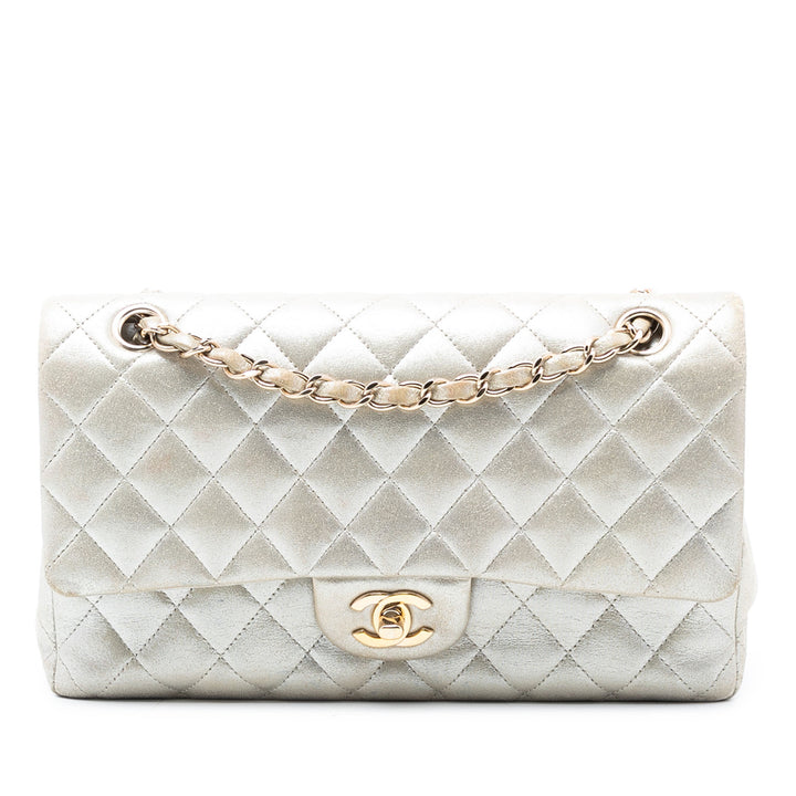 Chanel Medium Classic Iridescent Cuir d’agneau Double rabat